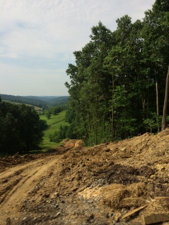 A pipeline corridor under construction in Washington County, Pennsylvania. 