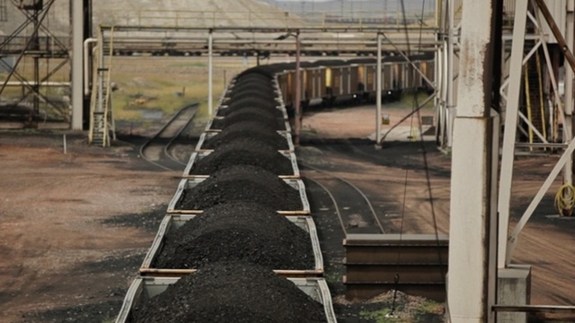 A train carries coal from the Powder River Basin. 