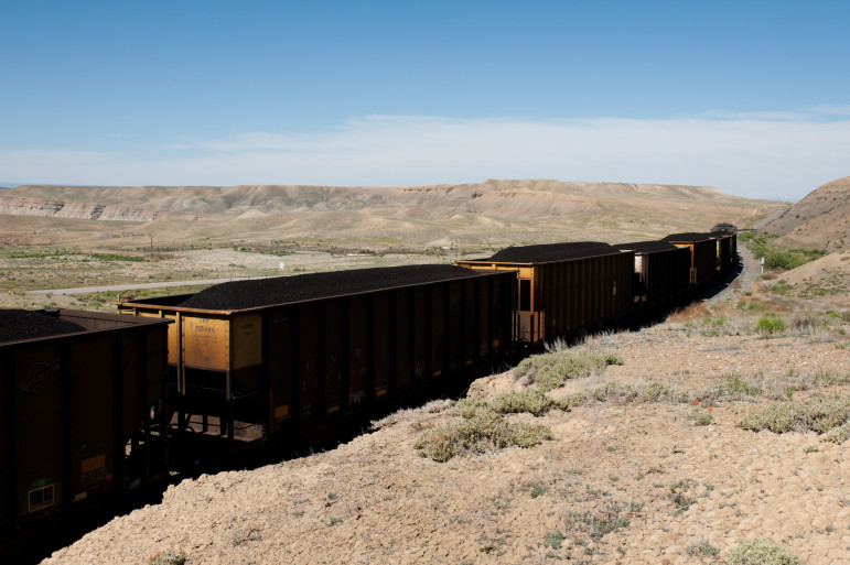A coal train heads west outside Hotchkiss, Colorado.