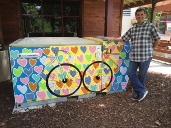 Greg Miller stands in front of the Ice Bear unit at New Belgium Brewery in Fort Collins, Colorado.