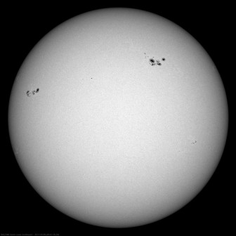 Forecasters watch sun spots like these ones, seen in March 2011, for solar flares, which cause solar storms.