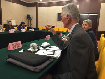 David Wendt, head of the Jackson Hole Center For Global Affairs, meet with local leaders in Shanxi province.