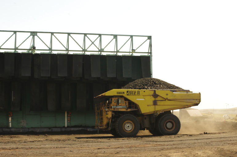 A haul truck at Alpha Natural Resources' Eagle Butte coal mine. Alpha recently declared Chapter 11 bankruptcy. 
