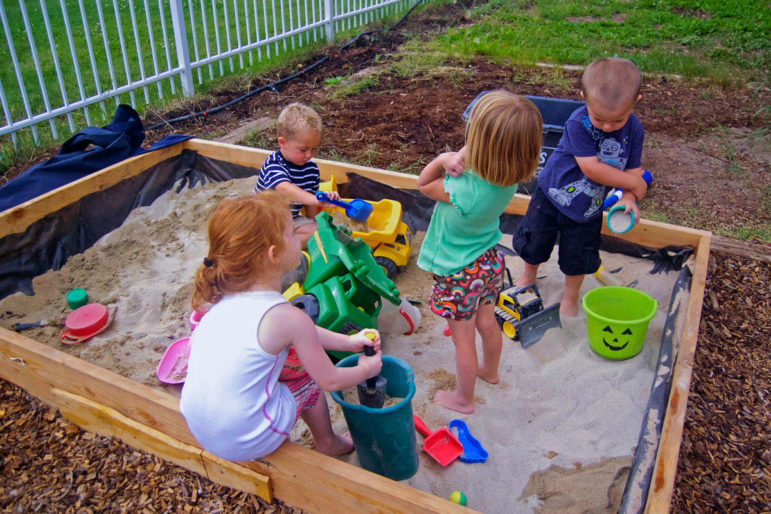 Students at South Routt County School District's preschool play in the sandbox. The preschool was the first affordable daycare option in recent memory. Before it opened, the nearest preschool was more than 45 minutes away in Steamboat Springs.
