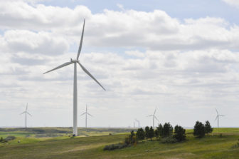 A wind farm operates a few miles north of the Center Mine and its adjacent power plant.