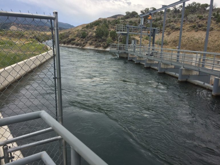 The intake for a micro-hydro plant on the South Canal, outside Montrose, Colorado. The Delta Montrose Electric Association has developed such plants on the canal in partnership with local water users, who benefit from the revenue the plants generate. 